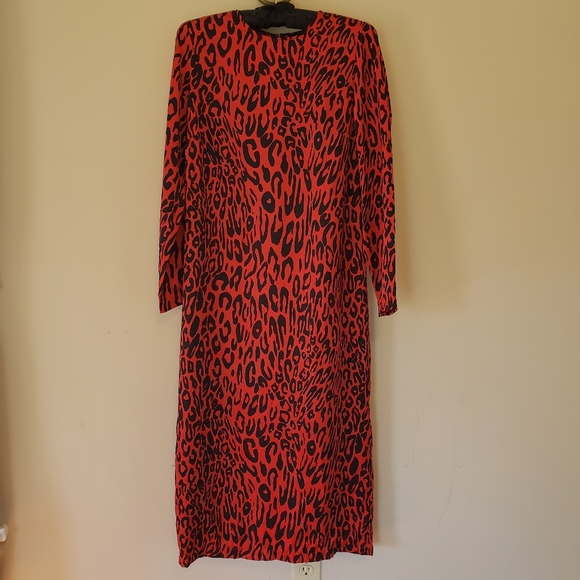NWOT- Zara Leopard Print Midi Dress - Picture 2 of 5